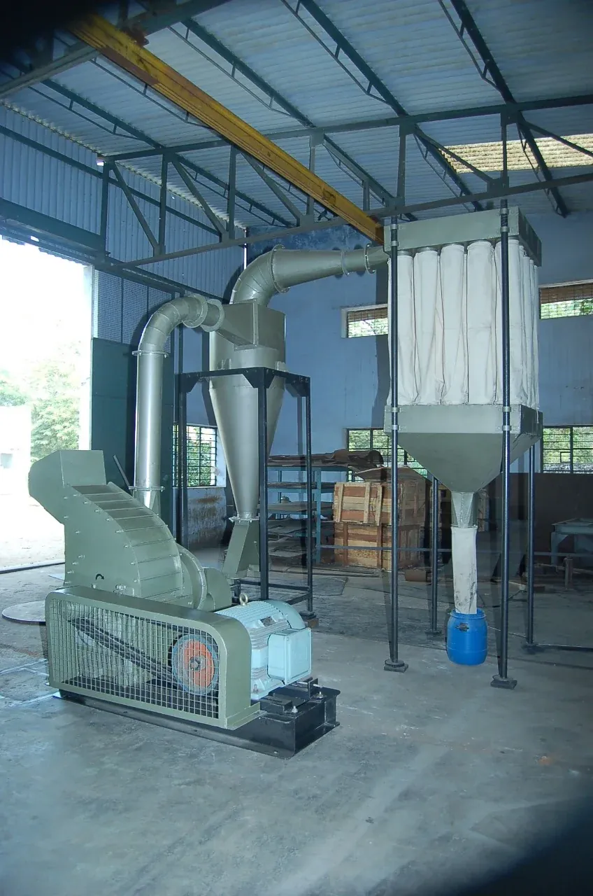 Premium Miracle Mill installation with cyclone and fabric dust collector